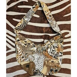 NWOT Vintage 60s MARGARET SMITH Gardiner Maine Fabric Shoulder Bag Safari Animal
